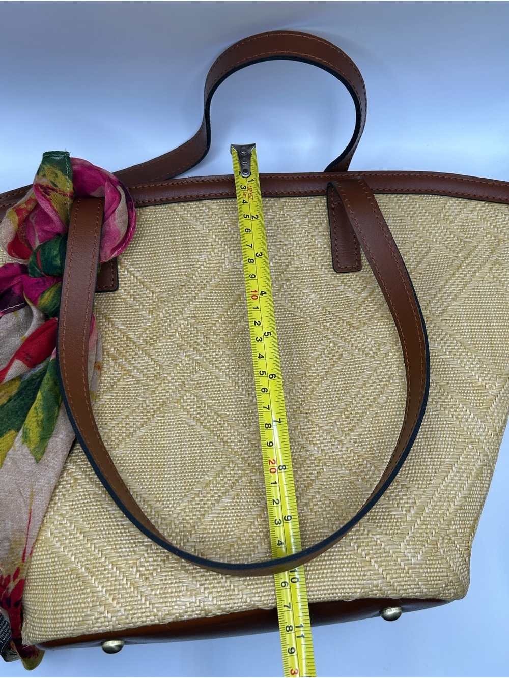 Patricia Nash Marconia Woven Tote with Floral Scarf - Picture 8 of 11